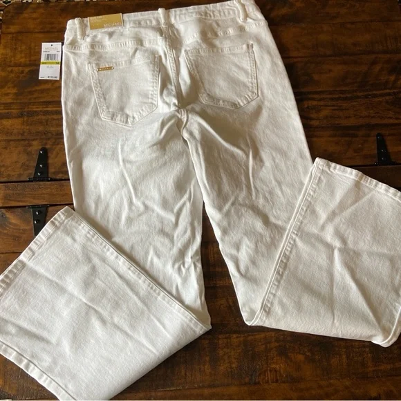 Michael Kors‎ Womens Jeans Pants White Wide Leg Open Size 14 - Picture 5 of 6